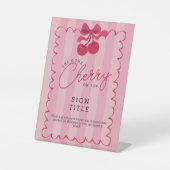 Signe De Table C'est la cerise sur le Baby shower rose (Recto)