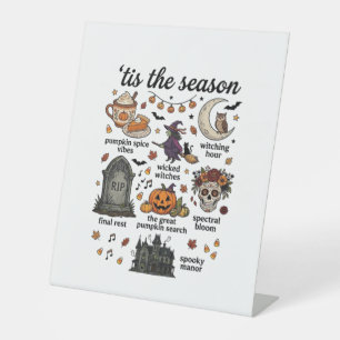 Signe De Table C'est la saison Halloween Sorcière Citrouille Crân