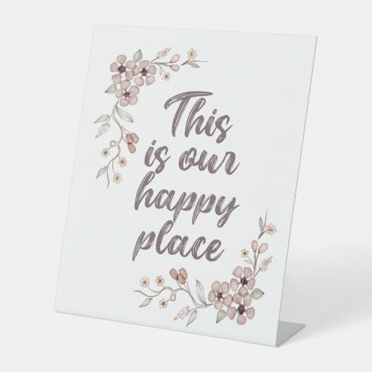Signe De Table C'Est Notre Endroit Heureux (Recto)