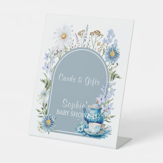 Signe De Table C'est Tea Time Dusty Blue Garden Cartes & Cadeaux (Recto)