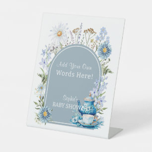 Signe De Table C'est Tea Time Dusty Blue Garden personnalisable