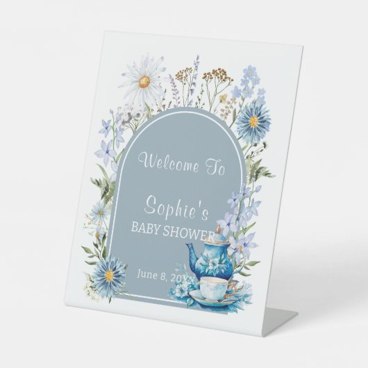Signe De Table C'est Tea Time Garden Baby shower Bienvenue (Recto)