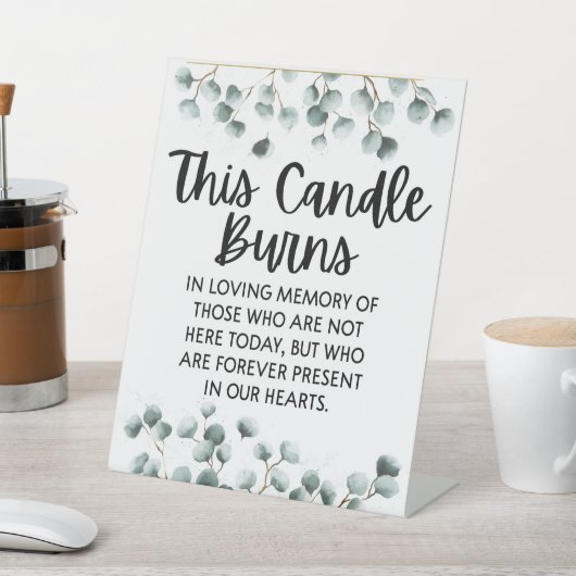Signe De Table Cette Bougie Brûle Dans Le Mariage De Mémoire (In SItu)