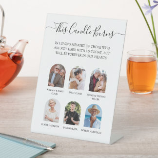 Signe De Table Cette bougie brûle Photo Mariage Mémorial