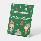 Signe De Table Cette Maison est sous surveillance elf Noël (Recto)