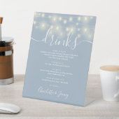 Signe De Table Chaîne Lights Dusty Blue Mariage Boissons Menu (In SItu)