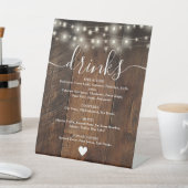 Signe De Table Chaîne Lights Rustic Boho Barn Bois Boissons Menu (In SItu)
