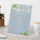 Signe De Table Chaîne Lights Verdure Botanique Dusty Blue Faveurs (In SItu)