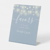 Signe De Table Chaîne Lumières Dusty Blue Wedding Faveurs Table (Recto)