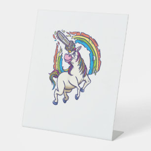 Signe De Table Chainsaws unicorn vient tuer le cadeau amusant T-s