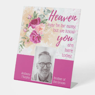 Signe De Table Chaise de Mariage de couleur rose chaud