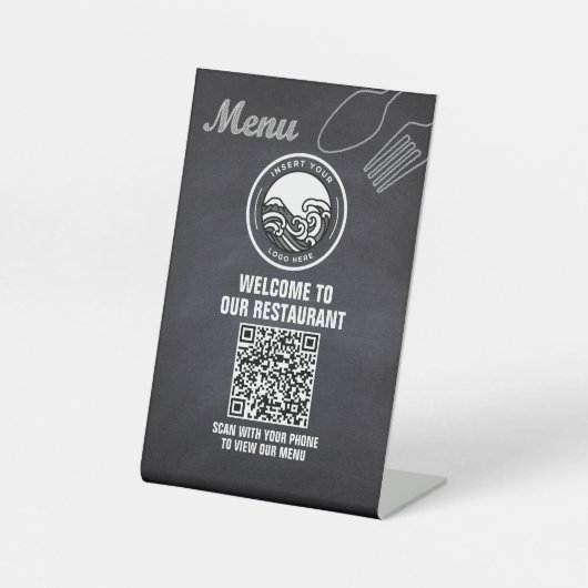 Signe De Table Chalkboard Restaurant Menu QR Code (Recto)