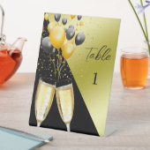 Signe De Table Champagne & Ballons 40e Anniversaire Numéro de tab (In SItu)