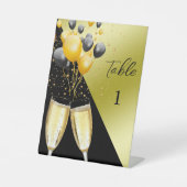 Signe De Table Champagne & Ballons 40e Anniversaire Numéro de tab (Recto)