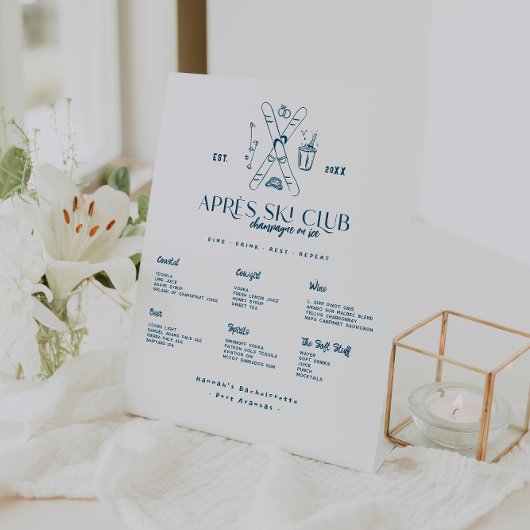 Signe De Table Champagne sur glace | Bachelorette Après Ski