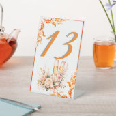 Signe De Table Champagne Toast Floral Bridal Shower Table Number (In SItu)