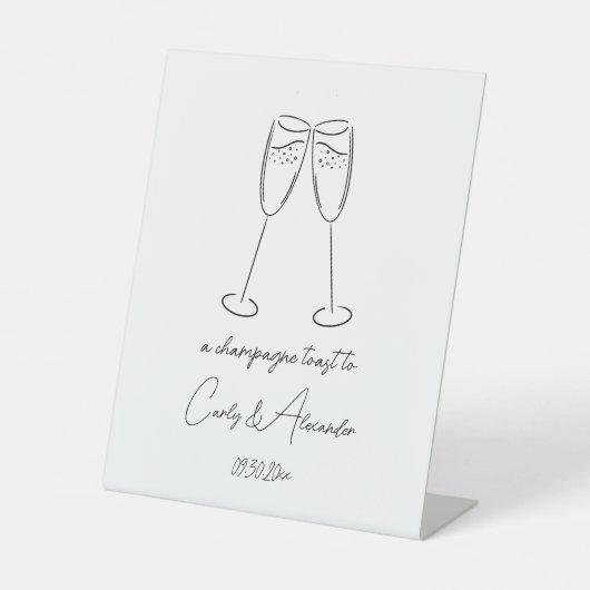 Signe De Table Champagne Verre Champagne Toast Mariage Bar (Recto)