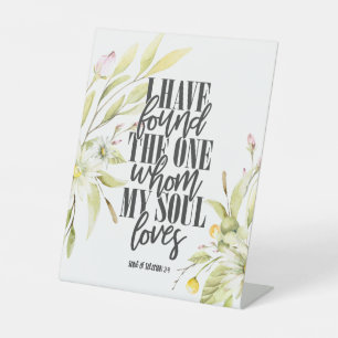 Signe De Table Chanson de Salomon 3:4 Bible Fleur sauvage Mariage