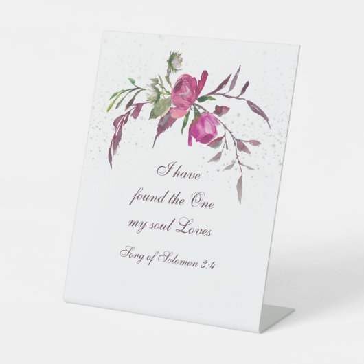 Signe De Table Chanson de Salomon 3:4 J'ai trouvé le One Floral (Recto)