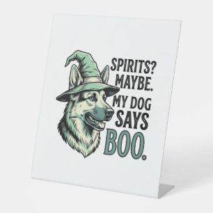 Signe De Table Chapeau De Sorcière Chien Gravure Vintage Humour H
