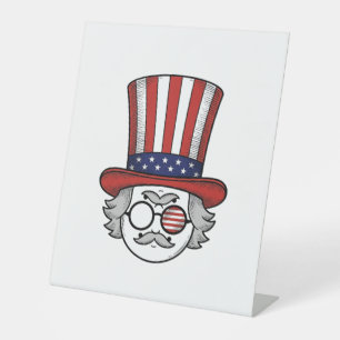 Signe De Table Chapeau haut de forme à l'envers patriotique dessi