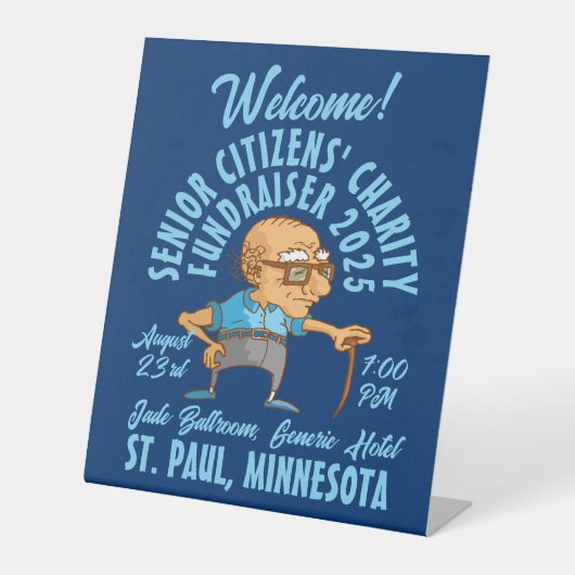 Signe De Table Charité des seniors à la mode rétro (Recto)