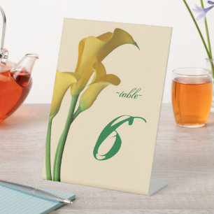Signe De Table Charming Calla Lily Mariage Numéro de table