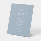 Signe De Table Chartre de table de script chic bleu poussiéreux N (Recto)