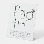 Signe De Table Chasse à anneau de Fête des mariées de script mode (Recto)