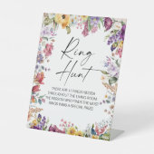 Signe De Table Chasse à l'anneau Jardin Fleurs Mariage (Recto)