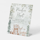 Signe De Table Chasse au Baby shower des animaux des bois (Recto)