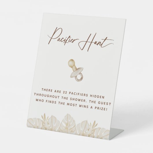 Signe De Table Chasse au Pacifique du Baby shower Boho (Recto)