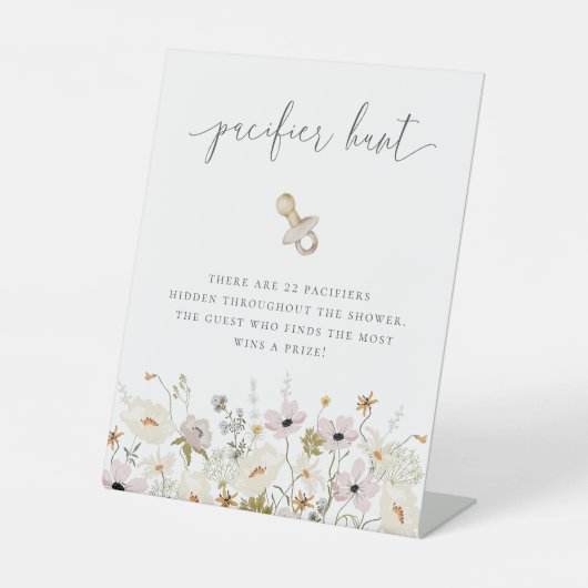Signe De Table Chasse fleur sauvage Baby shower Pacifique (Recto)