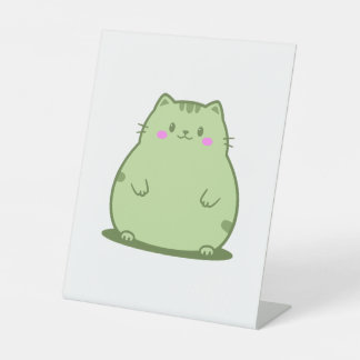 Signe De Table Chat Chubby Matcha Vert