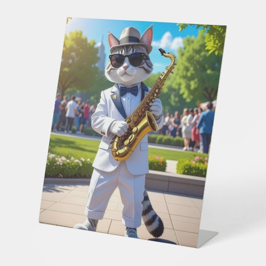 Signe De Table Chat de jazz cool (Recto)