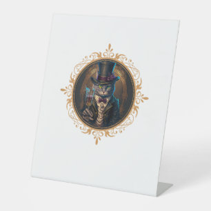 Signe De Table Chat d'humeur classique T Gangsters Chat Retro Cha