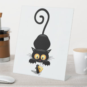 Signe De Table Chat et souris avec des personnages de dessin amus