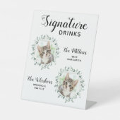 Signe De Table Chat Mariage Signature Boissons Personnalisé 2 Pho (Recto)