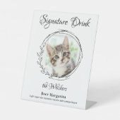 Signe De Table Chat Mariage Signature Boissons Pet Photo Bar (Recto)