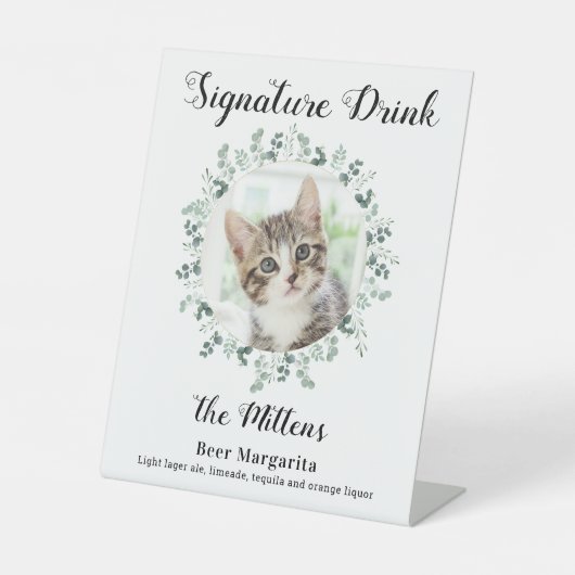 Signe De Table Chat Mariage Signature Boissons Photo Bar Cocktail (Recto)