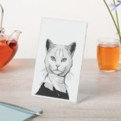 Signe De Table Chat mystique noir et blanc de Salem (In SItu)