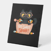 Signe De Table Chat Noir Cute Halloween Bonbon Trop Doux Porte - (Recto)