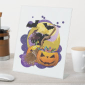 Signe De Table chat noir d'Halloween (In SItu)