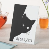 Signe De Table Chat noir rusé réservé (In SItu)