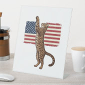 Signe De Table Chat patriotique Drapeau américain Design vectorie (In SItu)