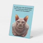 Signe De Table Chat Sphynx Grincheux (Recto)
