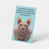 Signe De Table Chat Sphynx Grincheux (Recto)