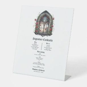 Signe De Table Château de fantasy sombre fenêtre gothique mariage