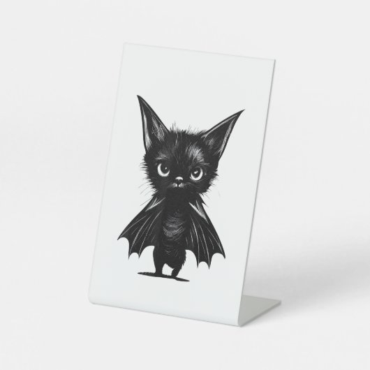 Signe De Table Chaton Noir Grumpy Halloween En Costume De Chat (Recto)