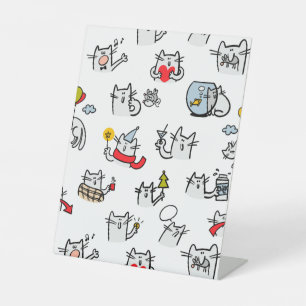 Signe De Table Chats amusants, lait et magie.